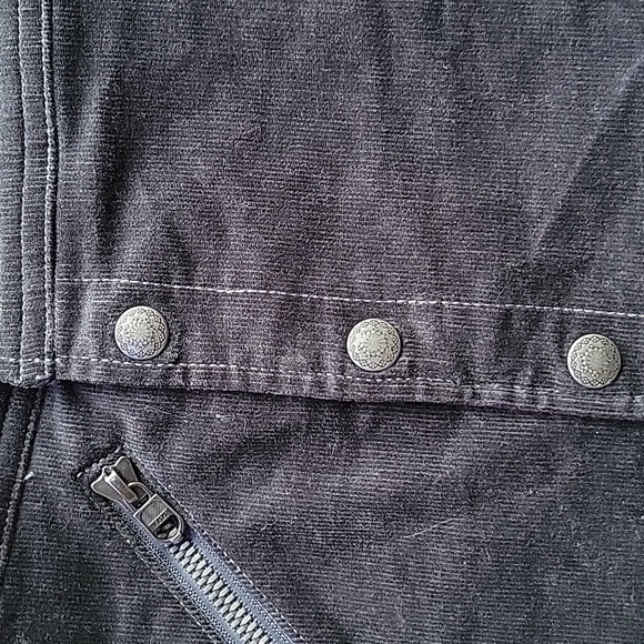 Kuhl Black Corduroy Button Zipper Front Mini Skirt Indie Grunge Gorpcore Sz 10 - Picture 3 of 10